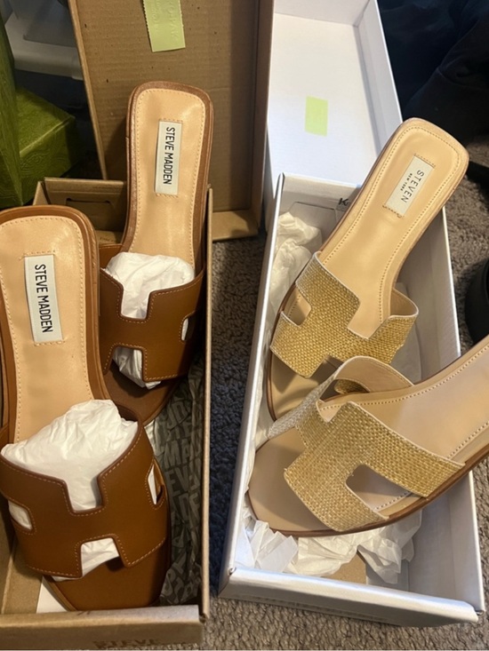Steve Madden Shoes - 2 pairs Steve Madden Women's Brown and Beige Slide Mules HADYN